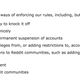 A possible consequences of breaking content policy rules, according to Reddit.
